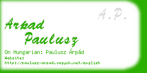 arpad paulusz business card