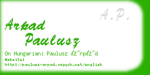 arpad paulusz business card